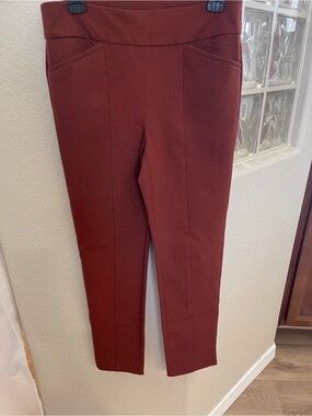 Chico's Ponte Ankle Pants in Deep Rusty Orange color